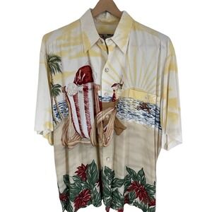 Tori Richard Hawaiian Santa and Reindeer Button‎ Down